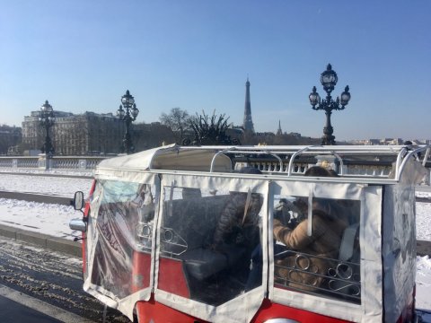 Tuktuk Paris Neige snow Pont AlexandreIII Alexandre3